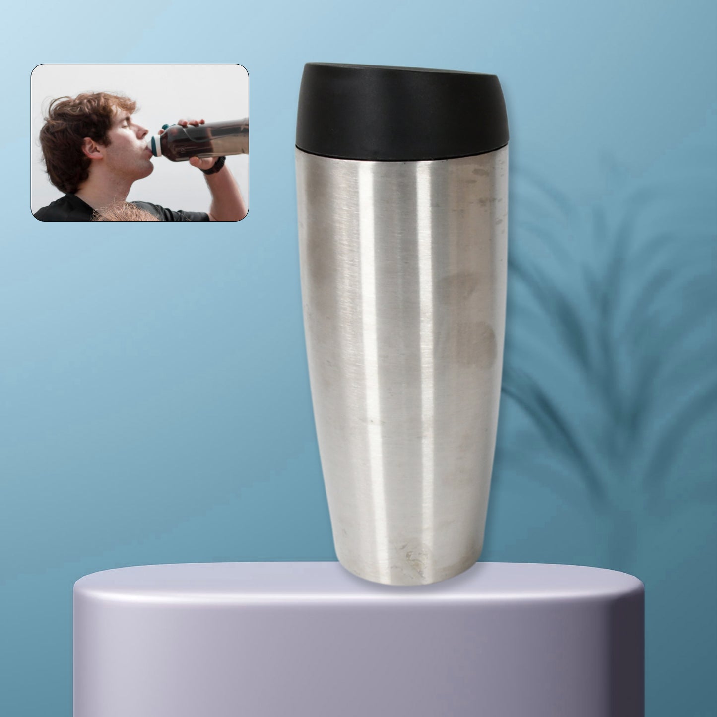 Stainless Steel Vacuum Insulated Coffee Cups Double Walled Travel Mug Car Coffee Mug With Leak Proof Lid Reusable (850ml Approx)